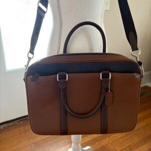 Coach laptop/briefcase navy/brown